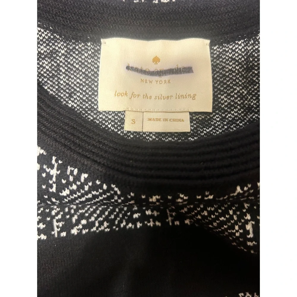 Kate Spade Black‎ White Plaid Sweater Dress Small Fit Flare Wool Blend NEOT